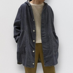 nume yarn-dyed cotton twill hooded coat