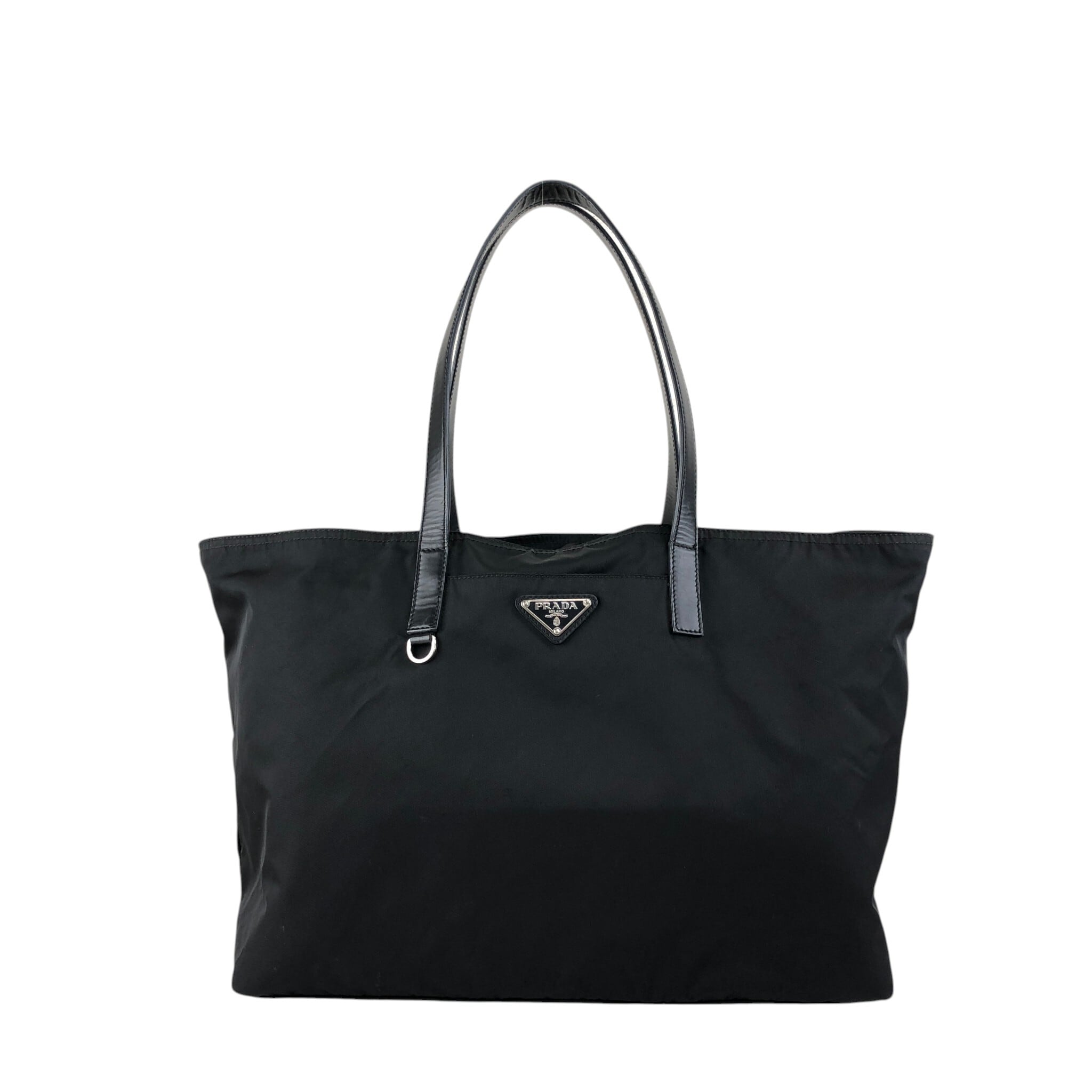 プラダ (PRADA) ナイロントートバッグ 黒 トライアングルロゴ PRADA プラダ トートバッグ ブラック トライアングルロゴ ナイロン