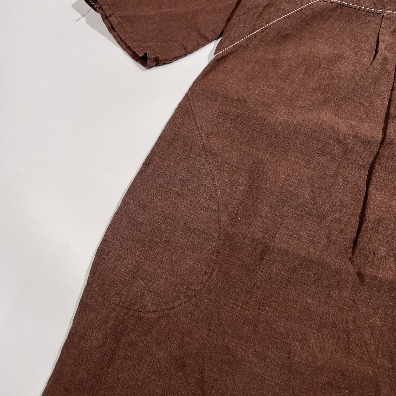 麻100% ROSSO35 ロッソ リネン ワンピース サイズ 44 /ブラウン/イタリア製/レディース