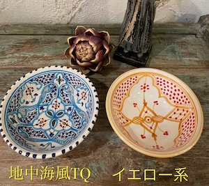 チュニジア　SLAMA陶器 手描きボウル Φ15cm