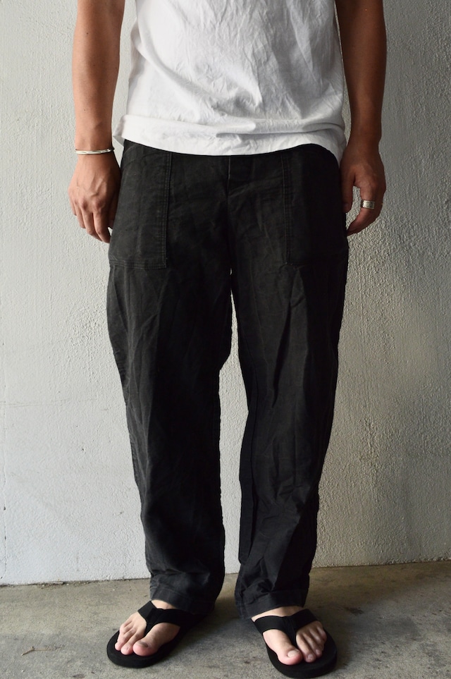 Euro Vintage 1920's-40's French Work Canvas Linen Baker Pants 20s-40s フレンチミリタリー 大戦時 紙ボタン キャンバスリネン ワークパンツ