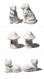 PUEBCO「CERAMIC SALT & PEPPER SHAKER SET . Dog/Mushroom/Cat」