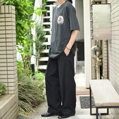 SINTOMO design tuck wide slacks