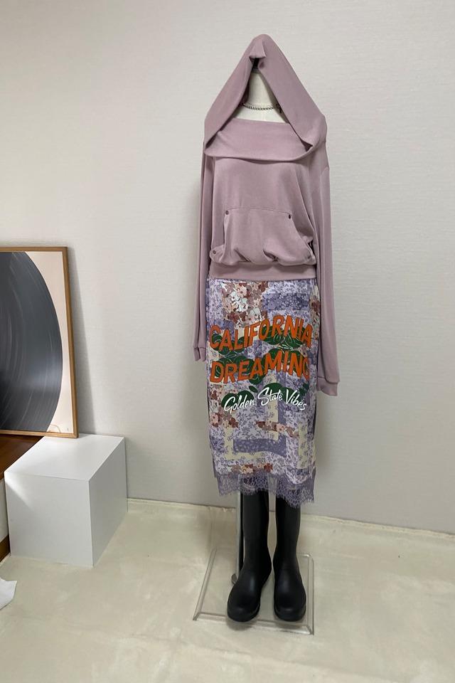 Print Lace Docking Skirt (Pueple)　2603-55-017