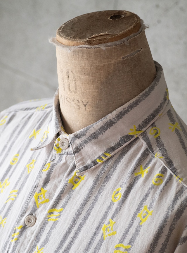 "PCH" 1990s Abstract symbol stripe shirt