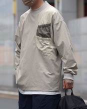 切り替えデザインマルチポケット長袖Tシャツ　S0697