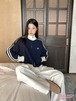 アウター レディース BF風 カレッジスタイル ブルゾン 長袖 秋冬 きれいめ ニット 華奢見え 可愛い おしゃれ メンズライクトラックカジュアル 学生 シルエット サイズ スタイルアップ 春 色っぽ