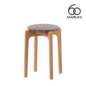 マルニ60+ マルニロクマルプラス オークフレーム スタッキングスツール 布地 ミナペルホネン タンバリン グレー #7679