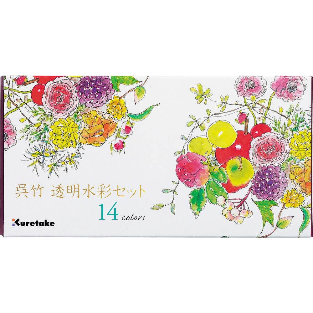 呉竹(Kuretake) 絵の具セット 透明水彩セット フィス KG301-1 14色
