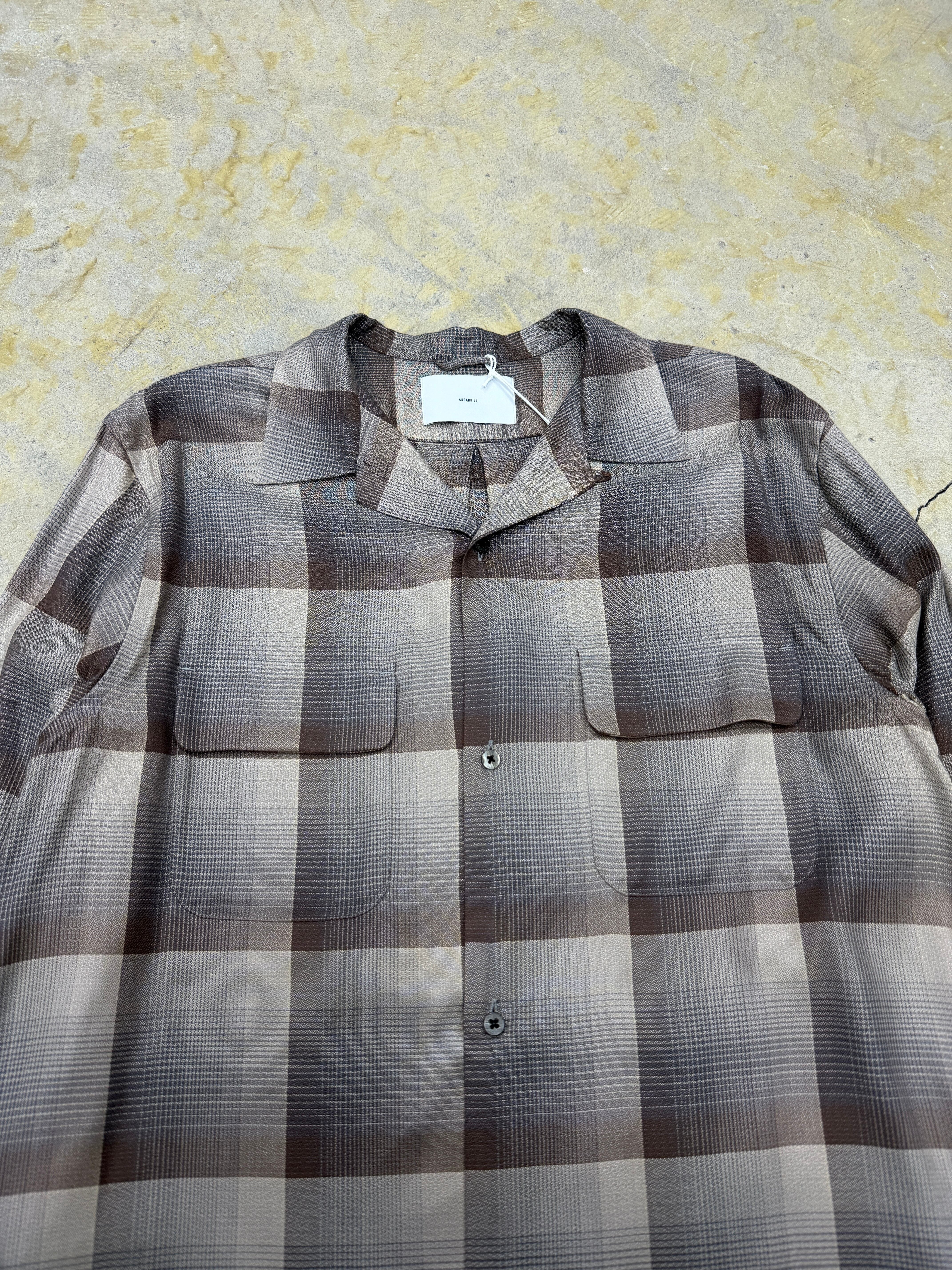 SUGARHILL | OMBRE OPEN COLLAR SHIRT | ECRU×GRAY | HOWDAY