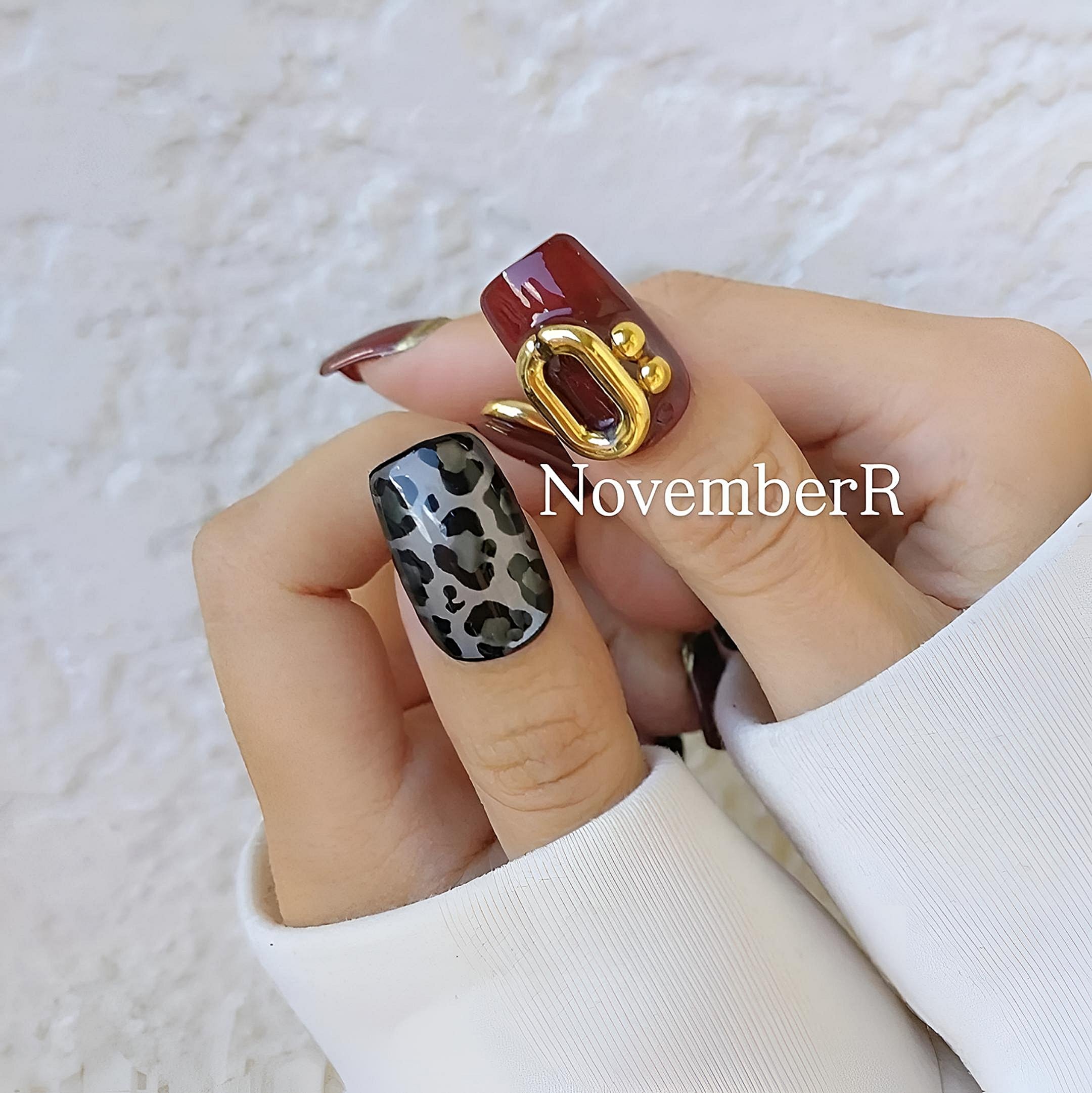LA842☆マグネット×レオパードネイルチップ | NovemberR 〰️ネイル