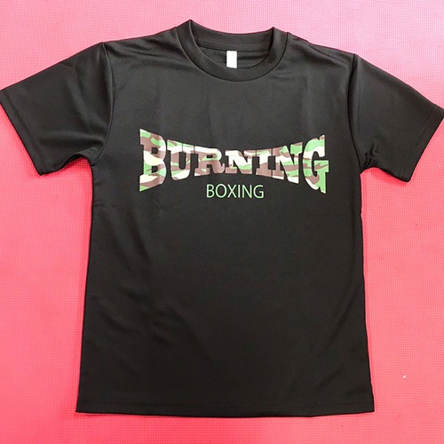 迷彩カラー BURNING Tシャツ ブラック