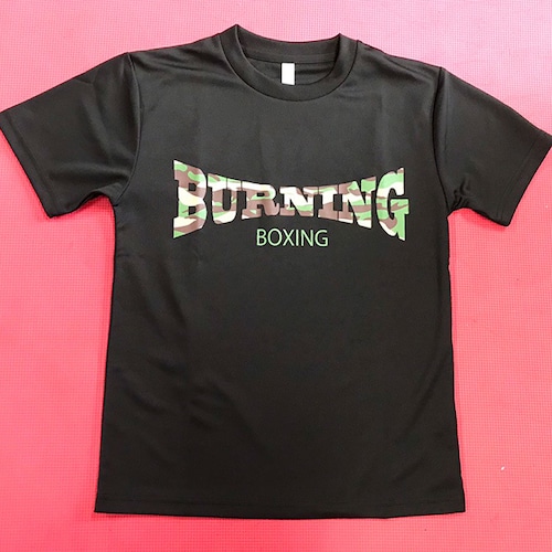 迷彩カラー BURNING Tシャツ ブラック