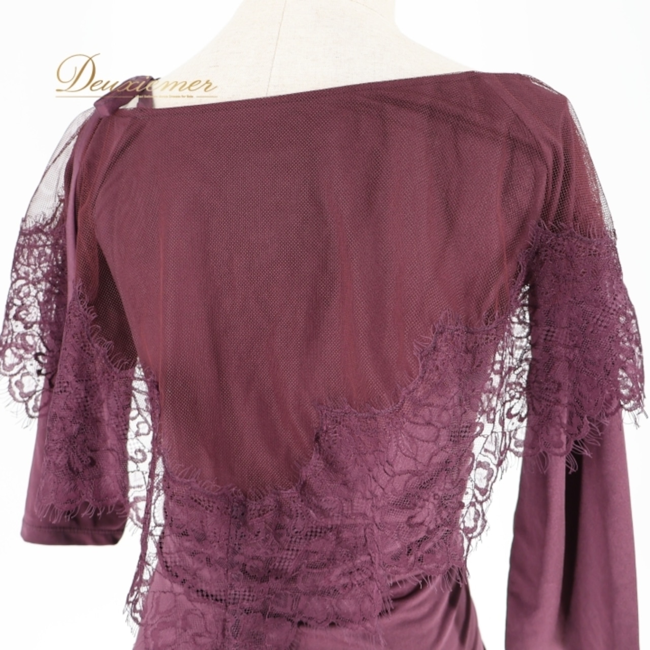 社交ダンス 衣装 トップス ブラウス パープル系 チャコットロイヤルダンス Chacott ROYAL DANCE 日本製 紫 レース 練習 レッスン 伸縮 ストレッチ 華やか かわいい 上品 落ち着いた色 パーティー イベント ステージ ダンス衣装