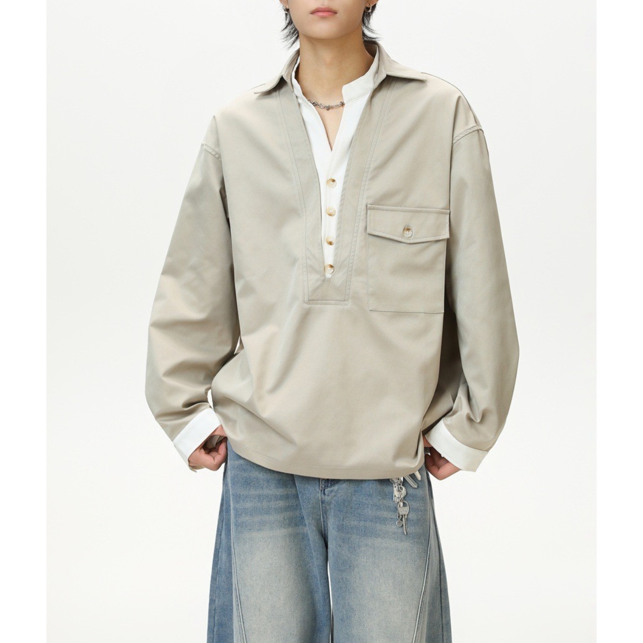 【Easy Layer】レイヤードシャツ　TB2057・画像2