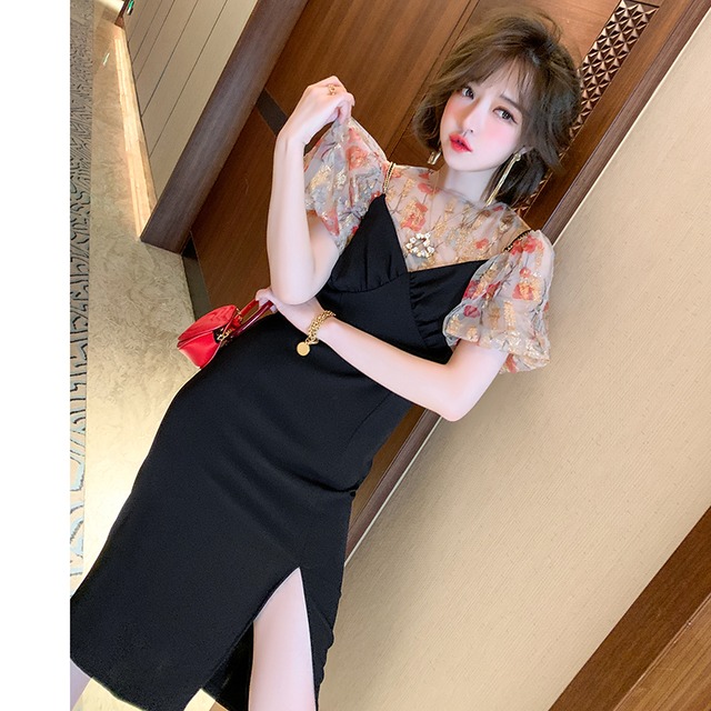 スリーブメッシュトップス ドレス サマー 夏物 MIUCO20224957430