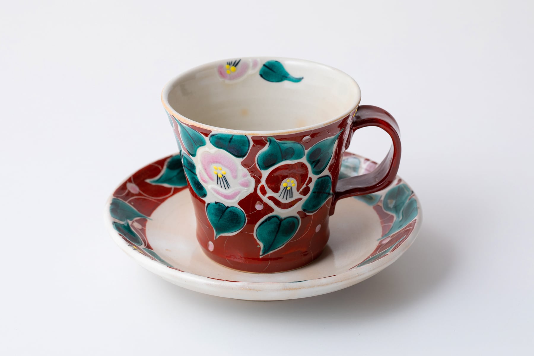 特別出品　逸品　レア里帰りシェービングカップ＆ソーサー綿埜製逸山画九谷　古美術品 九谷焼 明治期 大日本綿野製 カップ＆ソーサー : アンティーク慈光