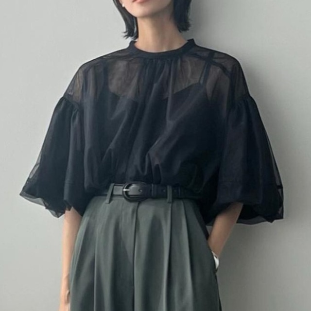 Lantern Sleeve Shirt + Camisole / ランタン スリーブ シャツ + キャミソール