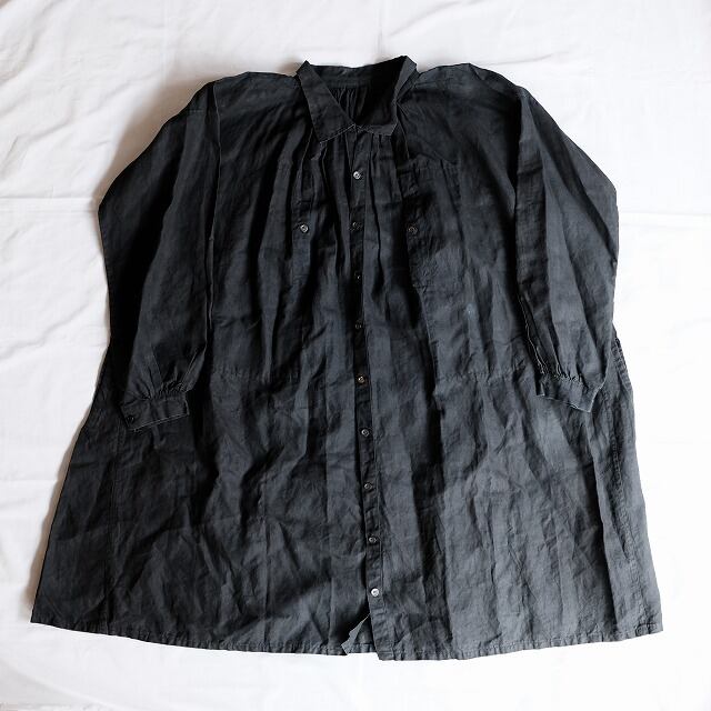 FRENCH VINTAGE INDIGO LINEN SMOCK FULL OPEN TYPE | safarionline