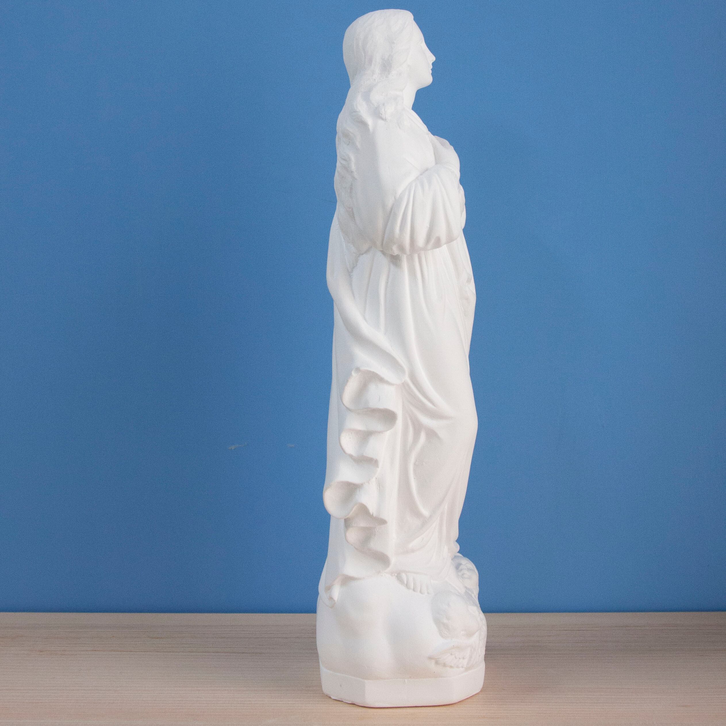 被昇天の聖母像【27cm】室内用白色仕上げ | 中田ザビエル工房