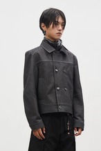 SOUTHFISH Double-Breasted Raw Denim Jacket