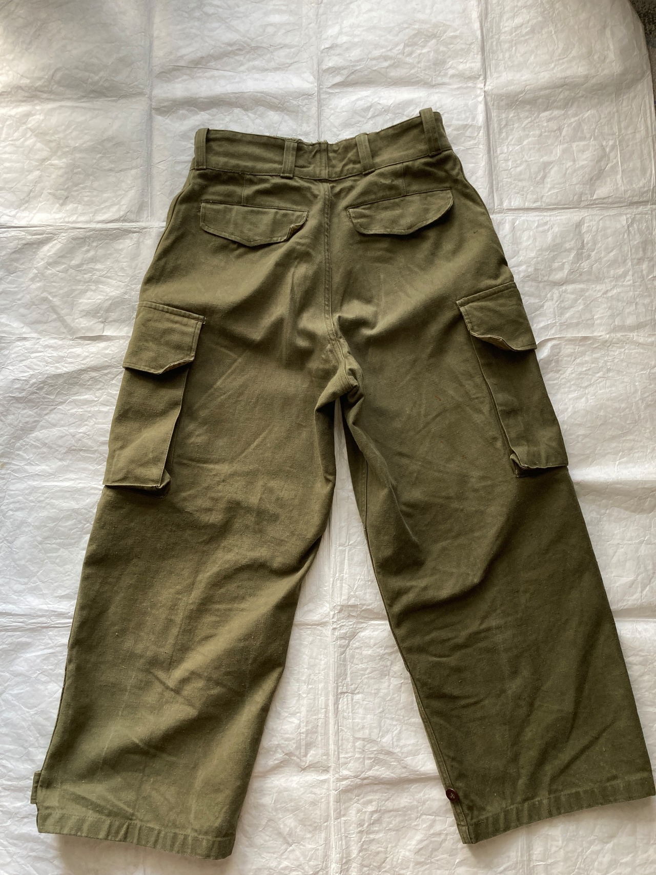 フランス軍 French Army M47 カーゴパンツ 40s〜50s 前期 コットンツイル ミリタリー ヴィンテージ古着 11 画像2