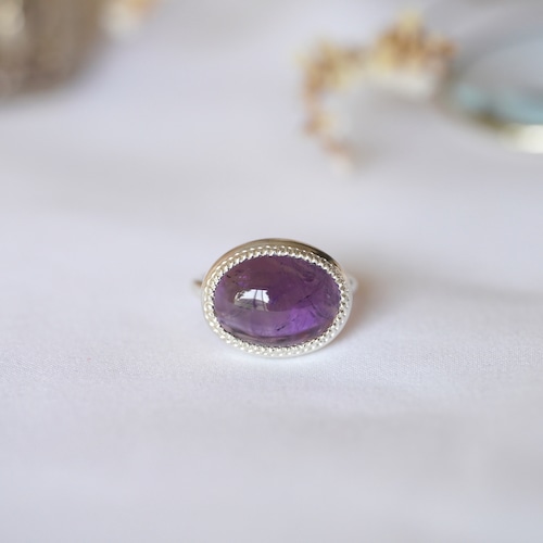 [送料当方負担] Oval Amethyst Ring(RSV031_Am)