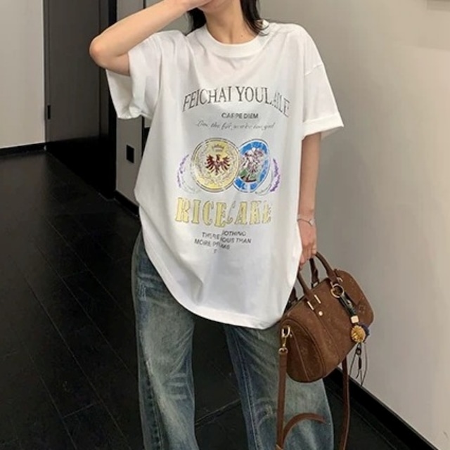 クラシックコインモチーフグラフィックTシャツ 2col R02443