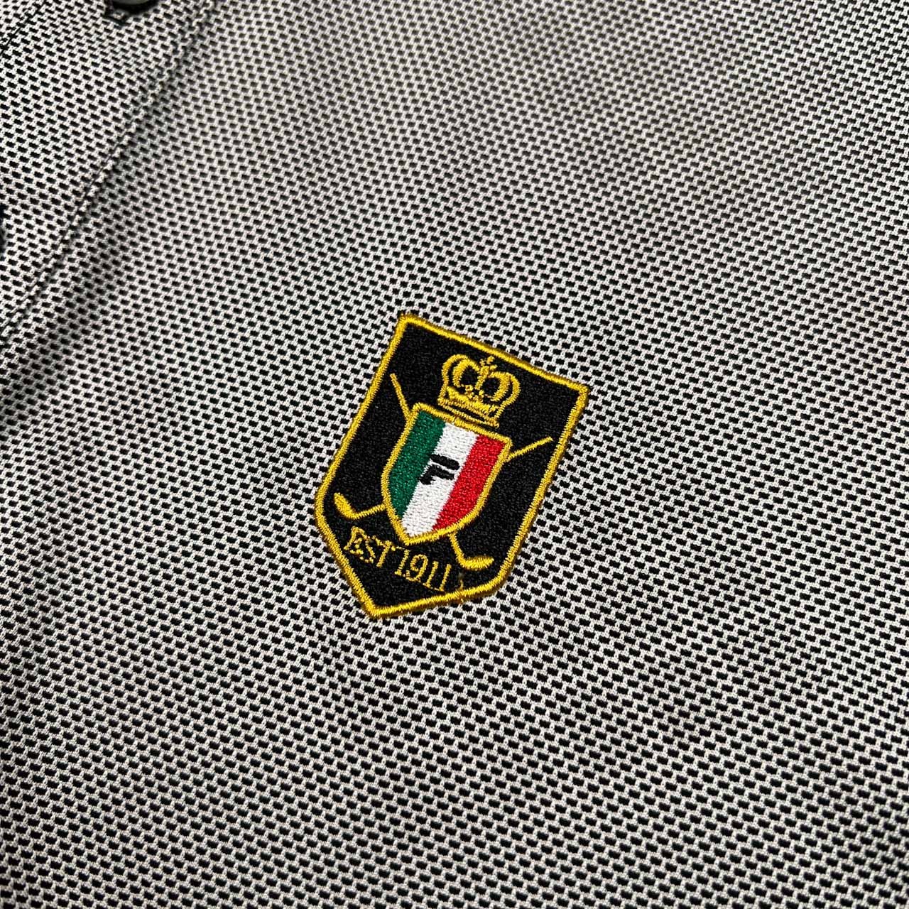 FILA GOLF フィラ ゴルフ シャドーアーガイル BD 半袖 ポロシャツ サイズ LL /メンズ/グレー系