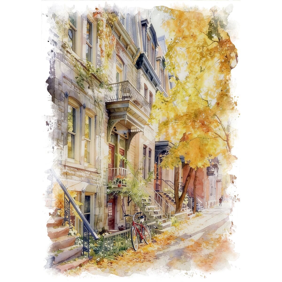 絵画 カナダ モントリオールの家の風景 モンマルトルのカフェ