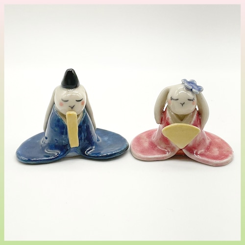samansa(サマンサ）　陶器のお雛様　うさぎ　雛人形