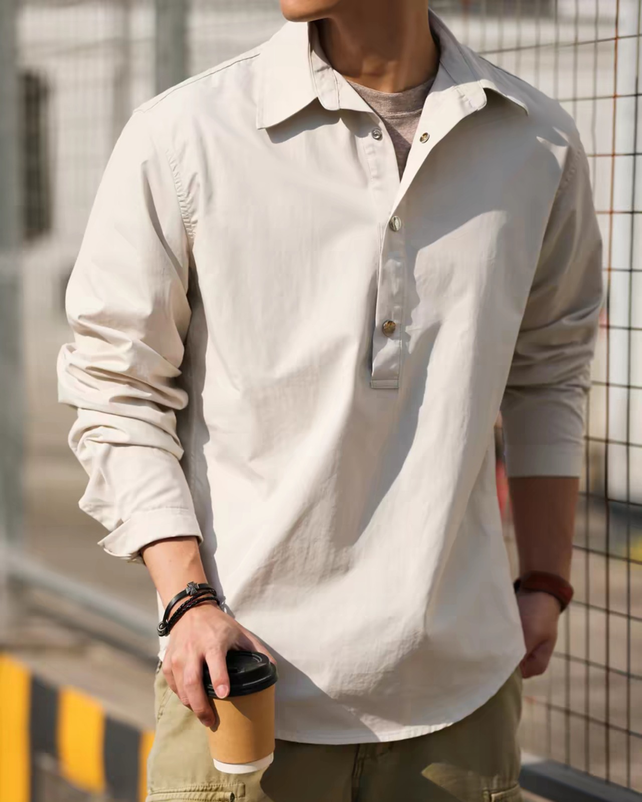 Half Open Polo Shirt  K0407