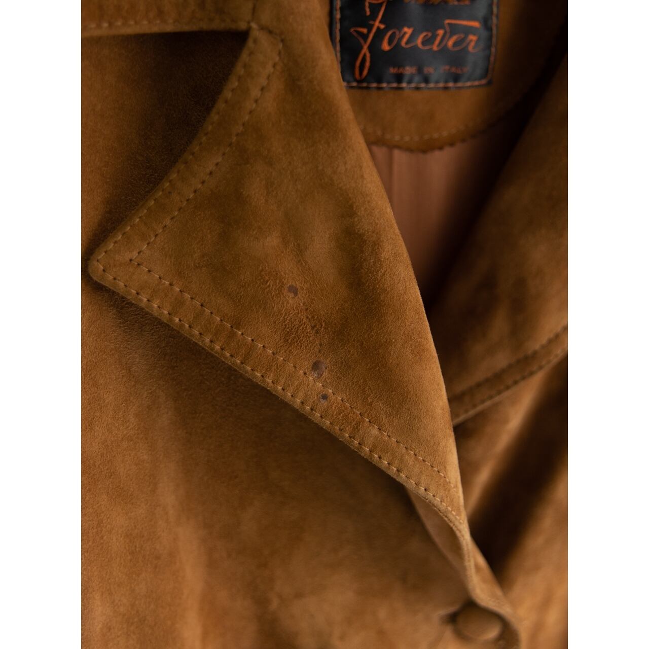 【Made in Italy】Oversized Suede Leather Belted Jacket（イタリア製 スエードレザー オーバーサイズベルテッドジャケット）