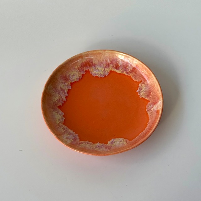 NAOKO HATA CERAMICS Melt series 4MARU plate - Sunrise orange