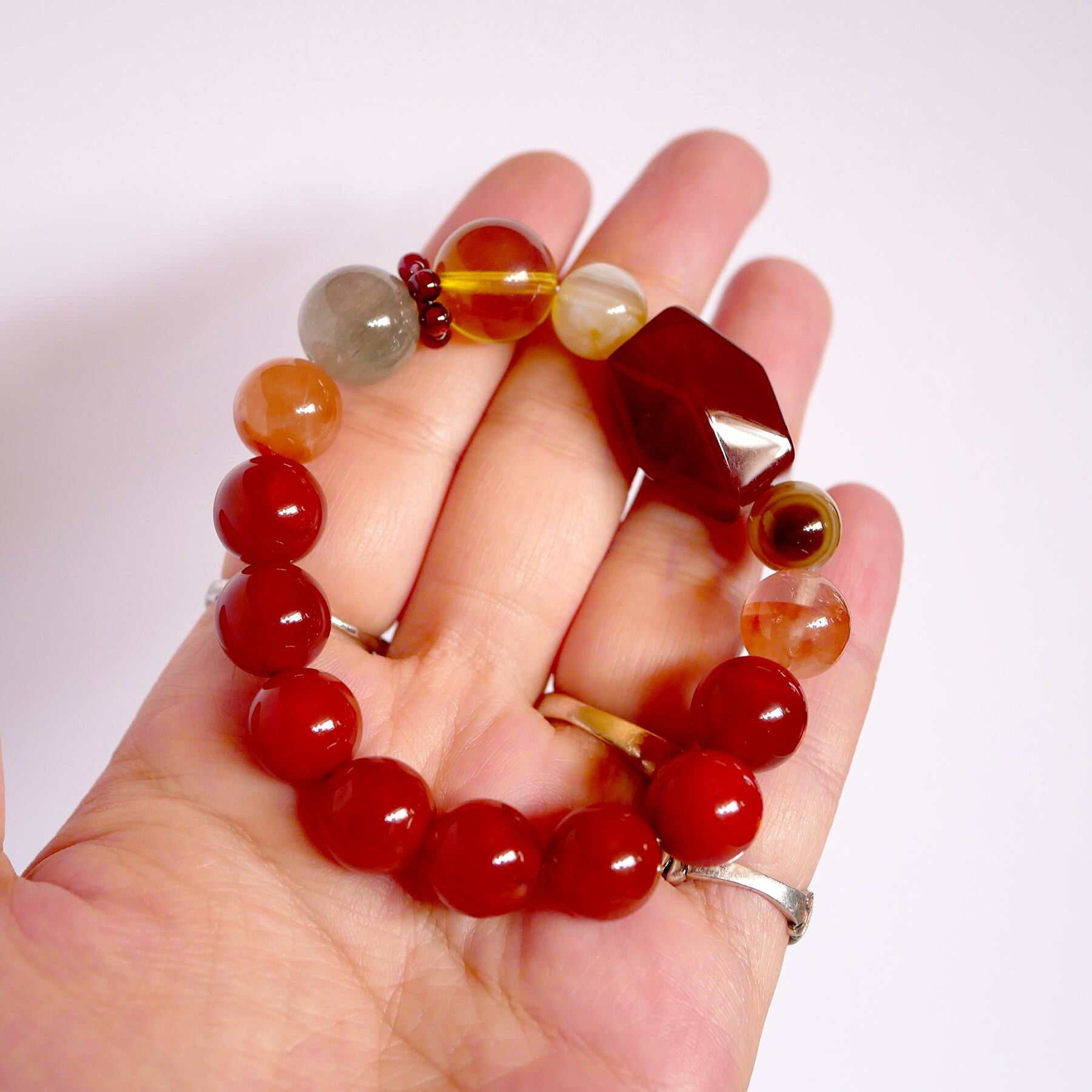 人生を豊かに送り目標を達成する》南紅瑪瑙、レッドルチル、ブルー  