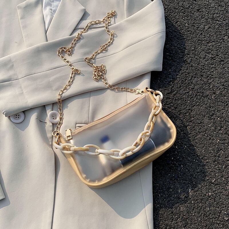 insスーパーファイヤースモールバッグ女性バッグ2020新しい夏のファッションネット赤いチェーンショルダーメッセンジャーバッグ透明な小さな四角いバッグ Tiancai_Wing_Bag4764970