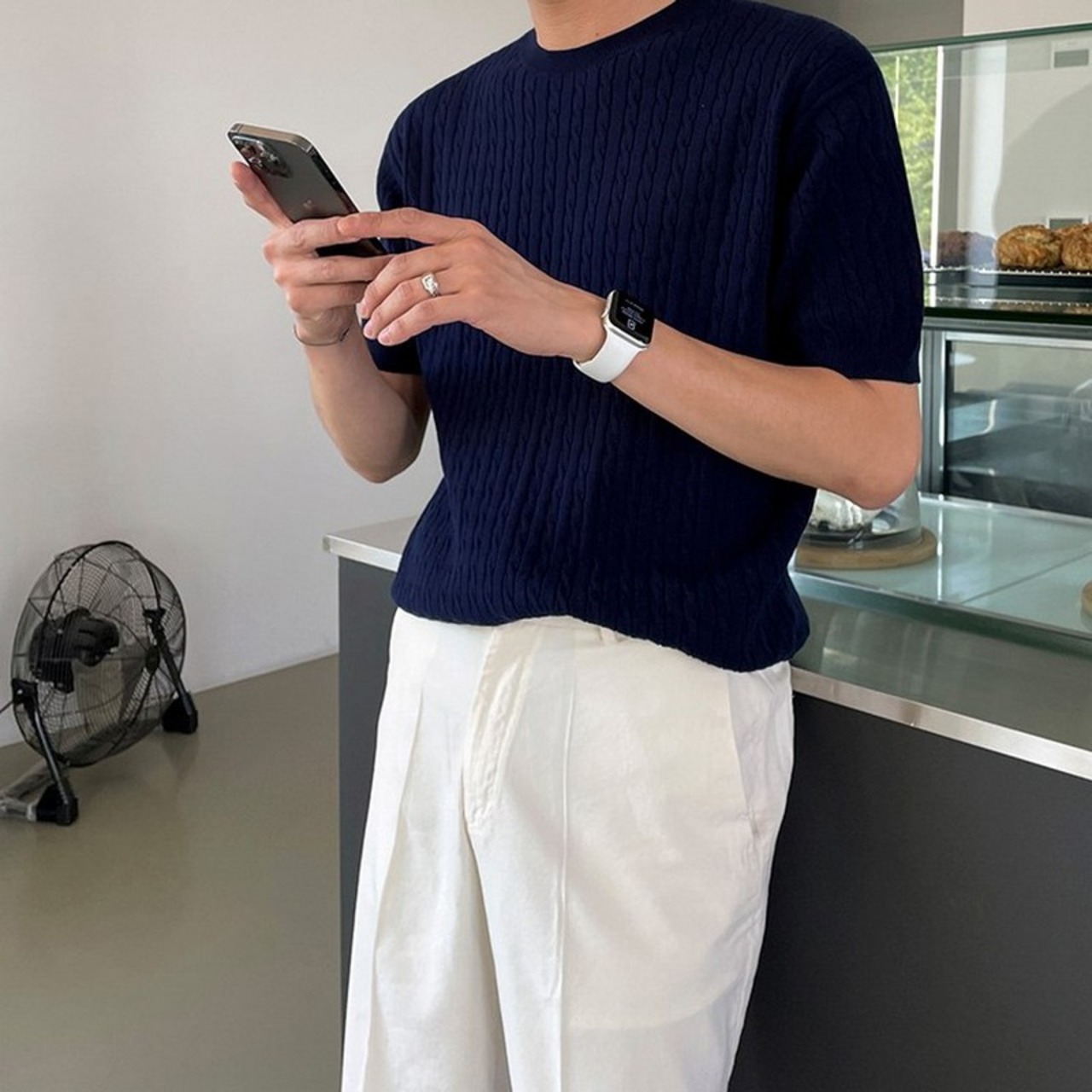 ニットジャガードTシャツ　MT0080222