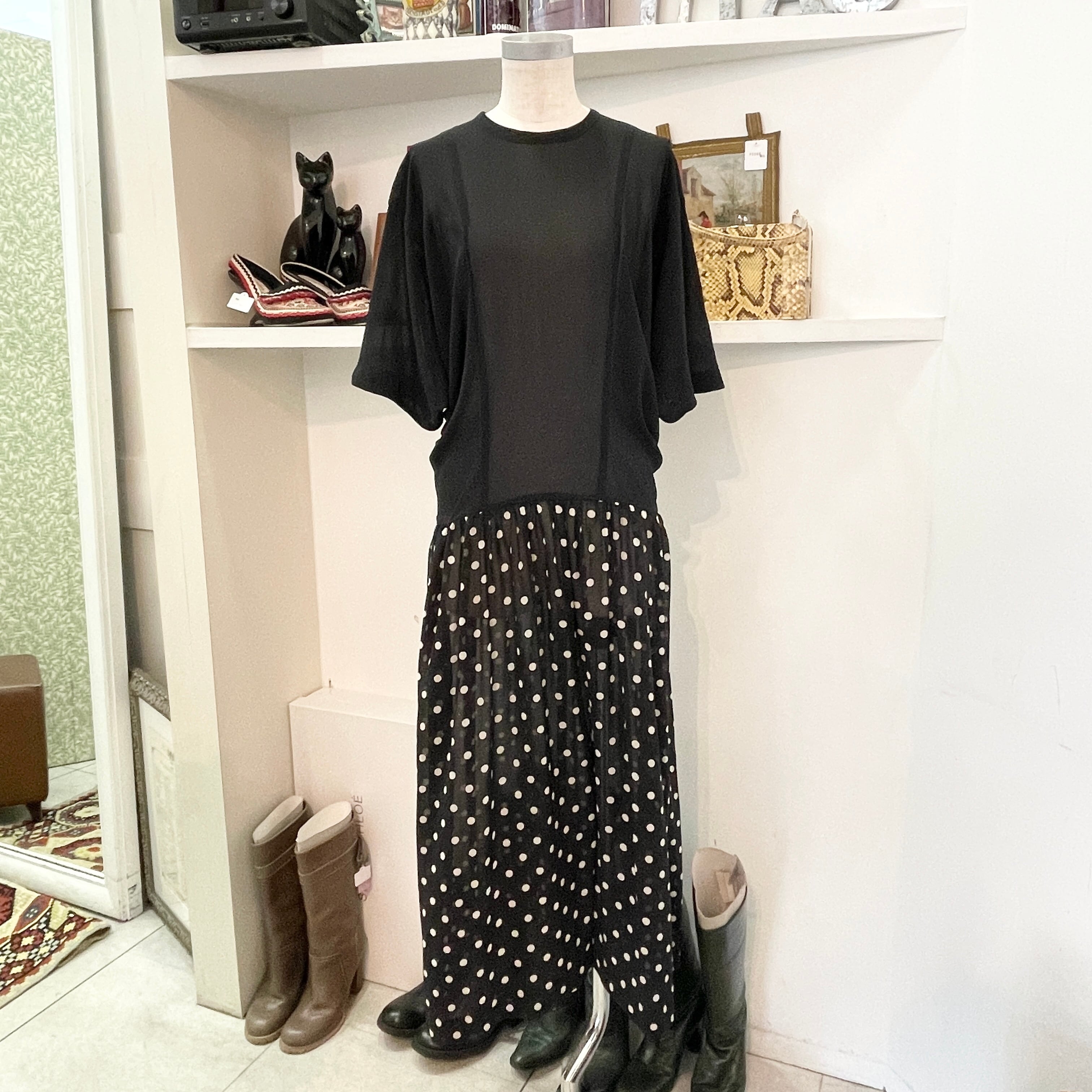 COMME des GARCONS/onepiece/90s/dot/black/ladies/コムデギャルソン