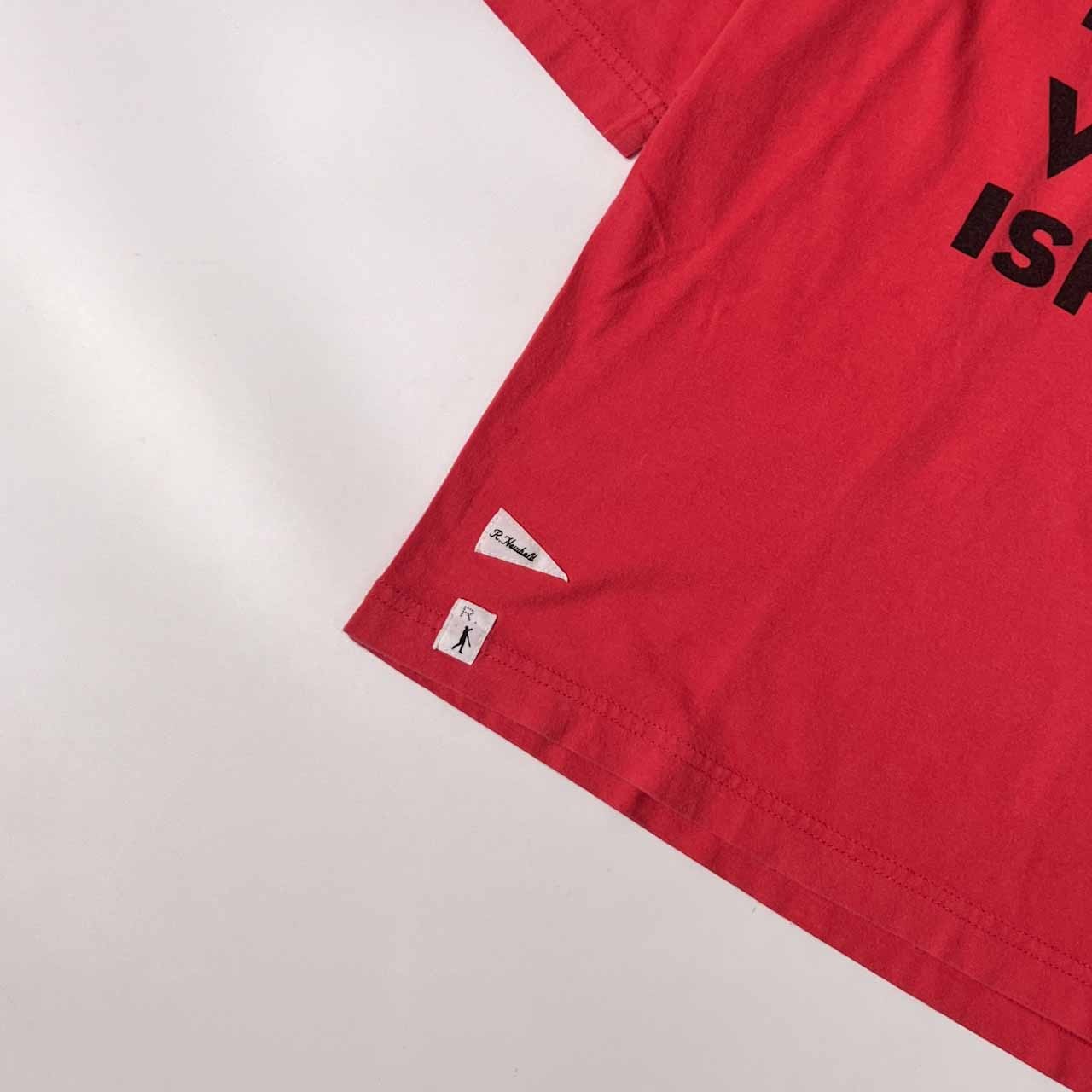 R. NEWBOLD アールニューボールド 英字デザイン 五分袖 Tシャツ M/レッド メンズ