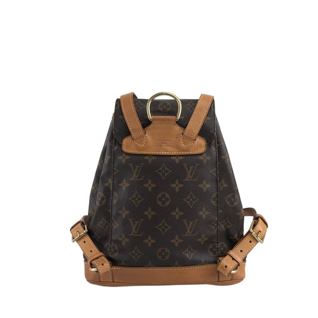 LOUIS VUITTON ルイヴィトン モノグラム バックパック ブラウン PVCレザー モンスリ MM リュック vintage ヴィンテージ オールド xpa6y7