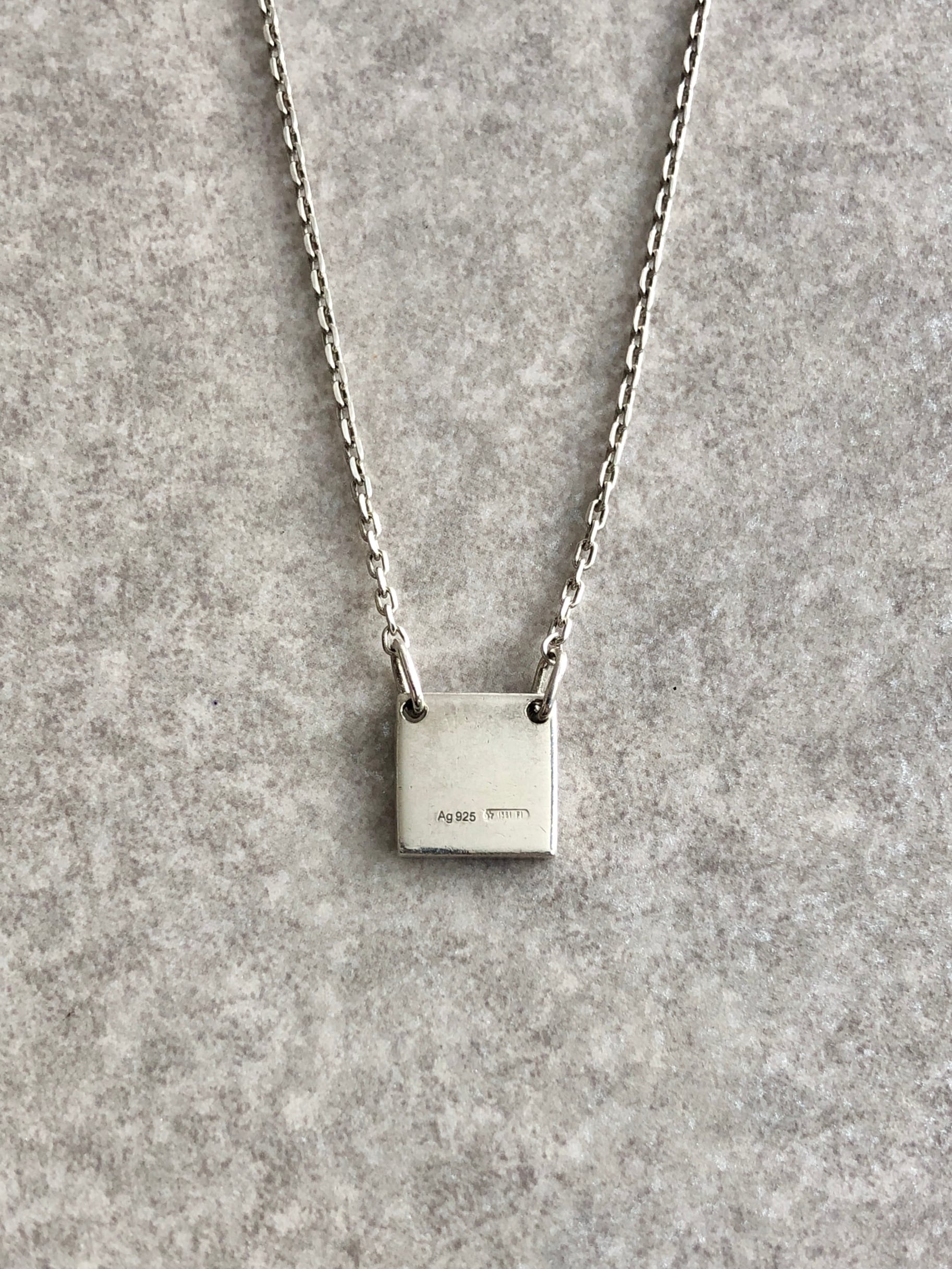 GUCCI グッチ ネックレス シルバー スクエア ロゴ 925 vintage