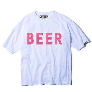 BEER アップリケロゴT ピンク