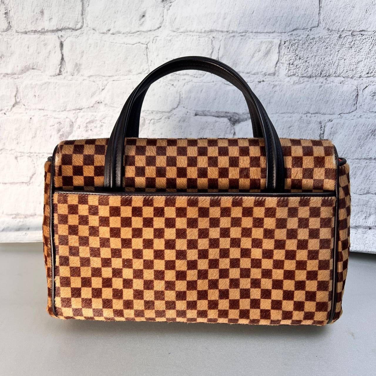 LOUIS VUITTON ヴィトン ダミエソバージュ ライオン ハンドバッグ ブラウン A-12818