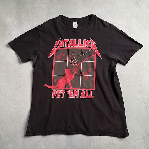 猫 パロディ 半袖Tシャツ 黒 古着 猫 パロディ 半袖Tシャツ 黒 古着