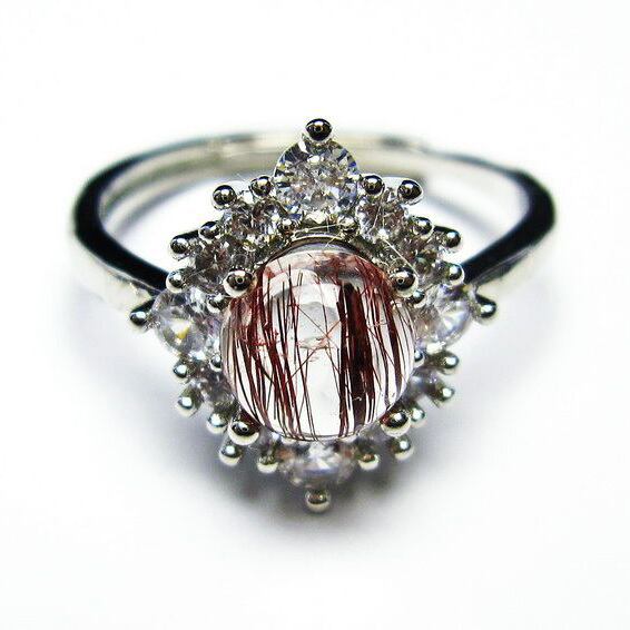 キャッツアイルチルクォーツ 指輪 リング 18号 フリーサイズ 調整可能 一点物 [M便 1/20] 115-4487