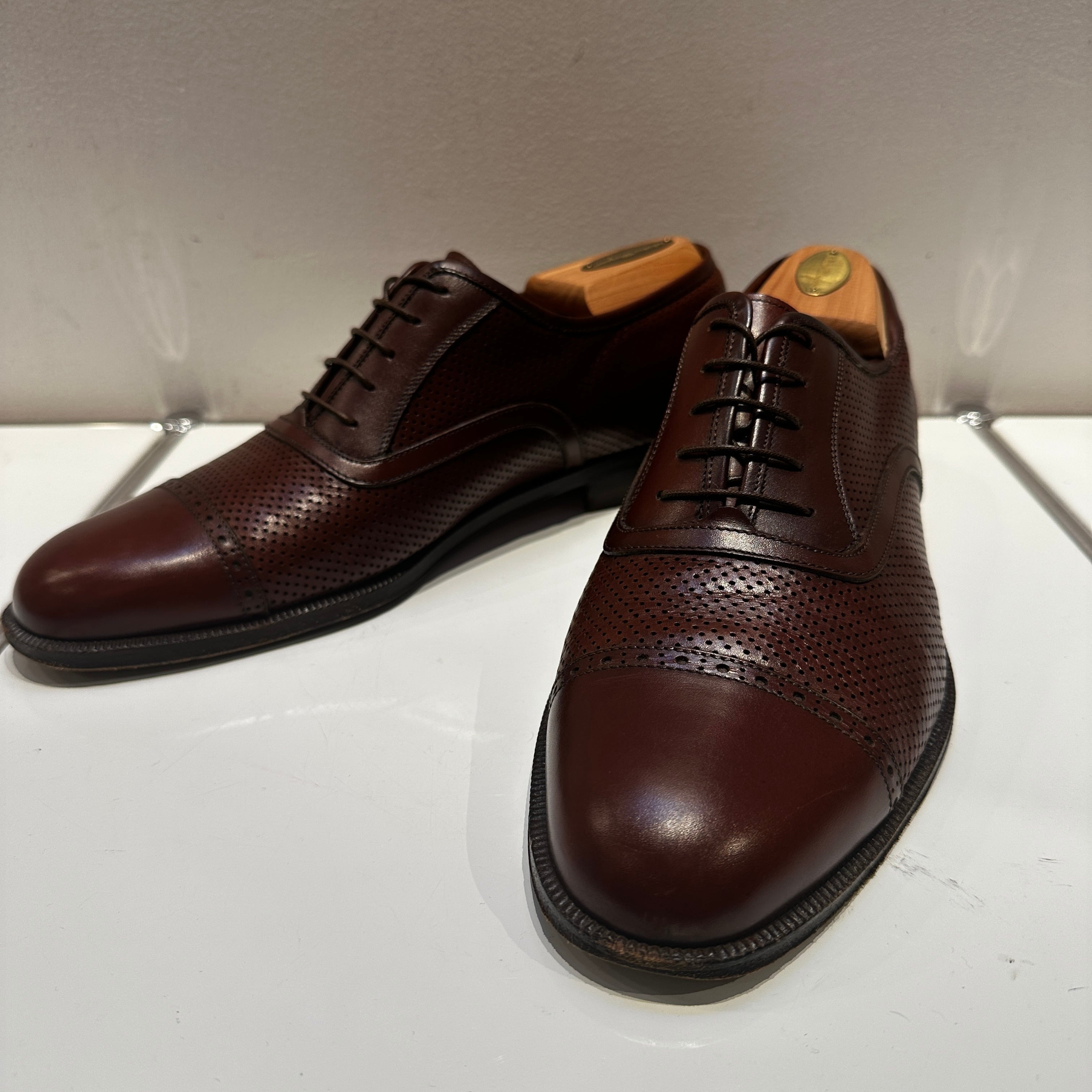 FERRAGAMO LEATHER SHOES BROWN SIZE 8EE | safarionline
