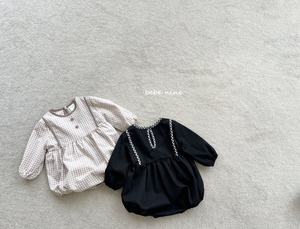 【bebe nine】ベビーアンバースーツ ブラック 70〜90cm 240847