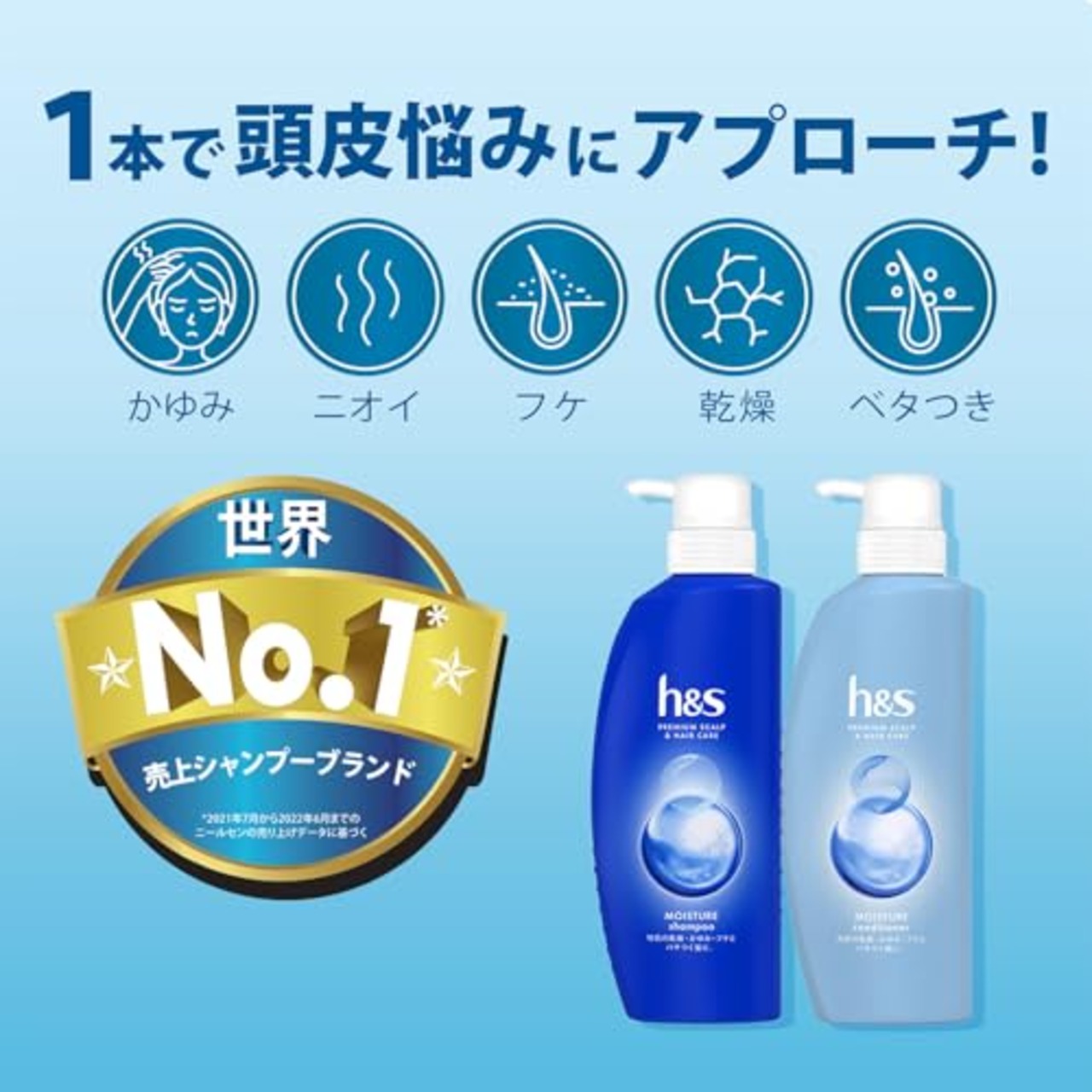 h&s シャンプー 2.2L 詰め替え大容量 モイスチャー エイチアンドエス
