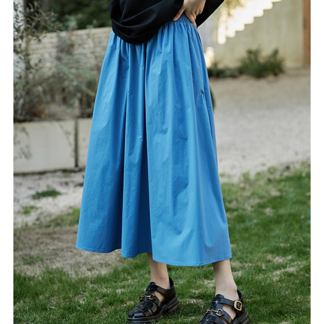 loose fitting medium blue skirt
