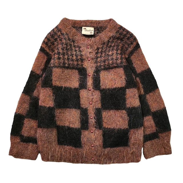 HANDKNITS MOHAIR CARDIGAN MADE in NEW ZEALAND【DW744】